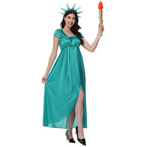Costume de Cosplay de <span class=keywords><strong>la</strong></span> Statue de <span class=keywords><strong>la</strong></span> Liberté française et <span class=keywords><strong>américaine</strong></span> S-XL, uniforme de fête de bal masqué pour adultes, Halloween - Product Image 3