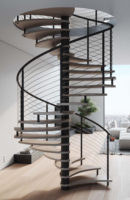 Escaliers en spirale métalliques préfabriqués sur mesure en acier forgé YL METAL, escalier courbé