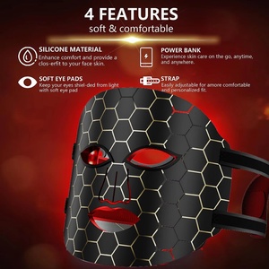 Masques faciaux LED en silicone imperméables Meijiu, thérapie LED, lumière rouge, éclairage professionnel - Product Image 3