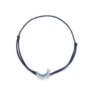 Youchuang wholesale adjustable friendship diy charm man bracelet bulk sapphire non tarnish silver 925 moon rope couple bracelets