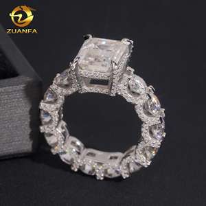 VVVs Moissanite हिप हॉप गहने एराल्ड ने पुरुषों के लिए 9*11 मिमी छल्ले 925 चांदी के अच्छे गहने की अंगूठी - Product Image 5