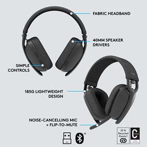 Logitech Zone VIBE <span class=keywords><strong>125</strong></span>หูฟังไร้สายพร้อมไมโครโฟนตัดเสียงรบกวน - Product Image 3
