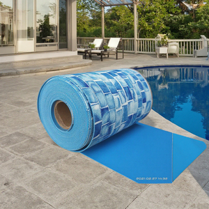 BINSPAPO Wasserwellen-Muster PVC-Vinyl-Poolfolie 1,5mm Dick Rutschfest Temperaturbeständig -40°C bis 70°C Mosaik-Schutz - Product Image 3