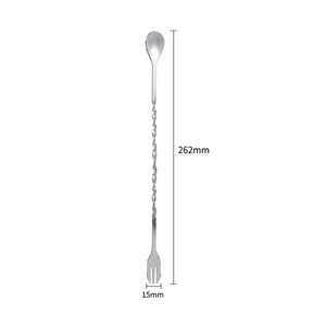 DF Nuevo Agitador de Cócteles de Acero Inoxidable Estilo Occidental, Cuchara Mezcladora de Metal con Mango Largo para Té con Leche, Jugos, Bebidas y Café - Product Image 1