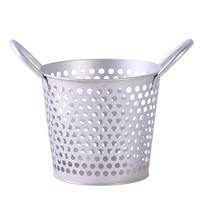 Panier de rangement moderne en fer perforé doré avec poignées, écologique et polyvalent, pour ustensiles de cuisine, couverts et baguettes - Grande Vente