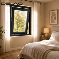 Ventana Abatible de Aluminio con Manivela, Doble Acristalamiento Templado, Insonorizada, Diseño Moderno Personalizado para Baño y Hotel