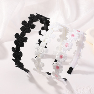 Yalun Tournesols Petites marguerites Fleurs brodées Bandeau de cheveux pour enfants de style <span class=keywords><strong>cour</strong></span> rétro Bandeau 3996 - Product Image 3