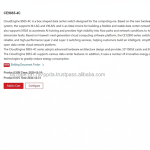 Commutateur d'entreprise CE9865-4C Mainframe 02356BCE avec 4 emplacements de sous-carte sans ventilateur et modules d'alimentation - Product Image 1