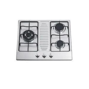 China 3 Fire Eyes Burners stainless steel Home Gas Stove With wok burner