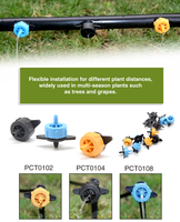 Goutteur à pression compensée (PC) démontable 1/4" jaune 2L/h en plastique pour système d'irrigation économe en eau
