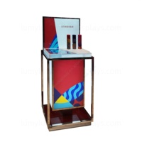 Présentoir de Luxe pour Soins de la Peau et Parfums avec Éclairage LED Intégré – Vitrine Métallique Élégante pour Boutiques et Comptoirs de Marques