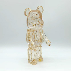 Light Luxury Colorful Teddy Bear Resin Craft for Living Room Decoration Transparent Bear Sculpture