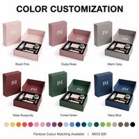 Boîte cadeau rigide en papier côtelé rose personnalisée JSJ avec insert noir et logo blanc pour emballage cosmétique et soins de la peau, vente en gros OEM