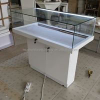 Vitrine à bijoux commerciale moderne, tiroirs multi-niveaux, construction en MDF et verre, éclairage LED, logo personnalisable, taille et couleur au choix