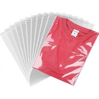 Sacs rétractables BOPP personnalisés 20*25+4CM pour T-shirts et vêtements, sacs OPP transparents jetables avec fermeture autocollante et logo
