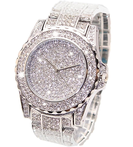 Montre en acier inoxydable de qualité supérieure sertie de diamants en moissanite, pierres radiantes, design raffiné, mode haut de gamme, élégance quotidienne - Product Image 2