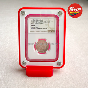 SHP hình vuông màu đỏ <span class=keywords><strong>Acrylic</strong></span> phân loại đồng xu pcgs hiển thị trường hợp Acryl Thủ công mỹ nghệ cho Đồng Xu mô hình lưu niệm Bộ sưu tập hiển thị đồng xu trường hợp - Product Image 1