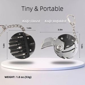 Baiyuheng Mini EDC đa chức năng đồng xu Keychain công cụ với tuốc nơ vít bit kết hợp Nhỏ Công cụ sinh tồn dao - Product Image 2