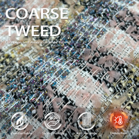 Tissu en tweed jacquard Tissu à carreaux en fil métallique coloré Convient aux sacs à main vêtements articles ménagers articles de mariage, etc.