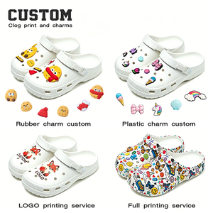Sabots en mousse EVA personnalisés avec logo OEM, breloques à trous, sandales de jardin classiques entièrement imprimées, épingles pour chaussures pour hommes et femmes, vente en gros - Product Image 1