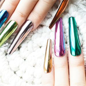 OEM Kosmetikqualität Mehrfarbiges Spiegeleffekt Glänzendes Chrom-Pailletten-Nagelpulver für Nagelkunst - Product Image 3