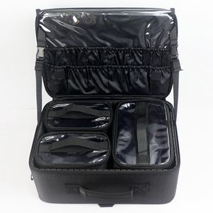 Casing Makeup wanita kapasitas besar, casing kosmetik perjalanan <span class=keywords><strong>Organizer</strong></span> tas Makeup profesional kapasitas besar dengan kompartemen - Product Image 3