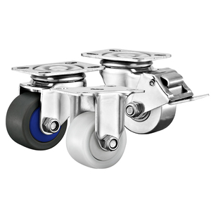 Roulettes à faible centre de gravité, roulettes pivotantes en acier inoxydable de 2 pouces avec PA/TPR/acier massif pour la manutention des matériaux - Product Image 5