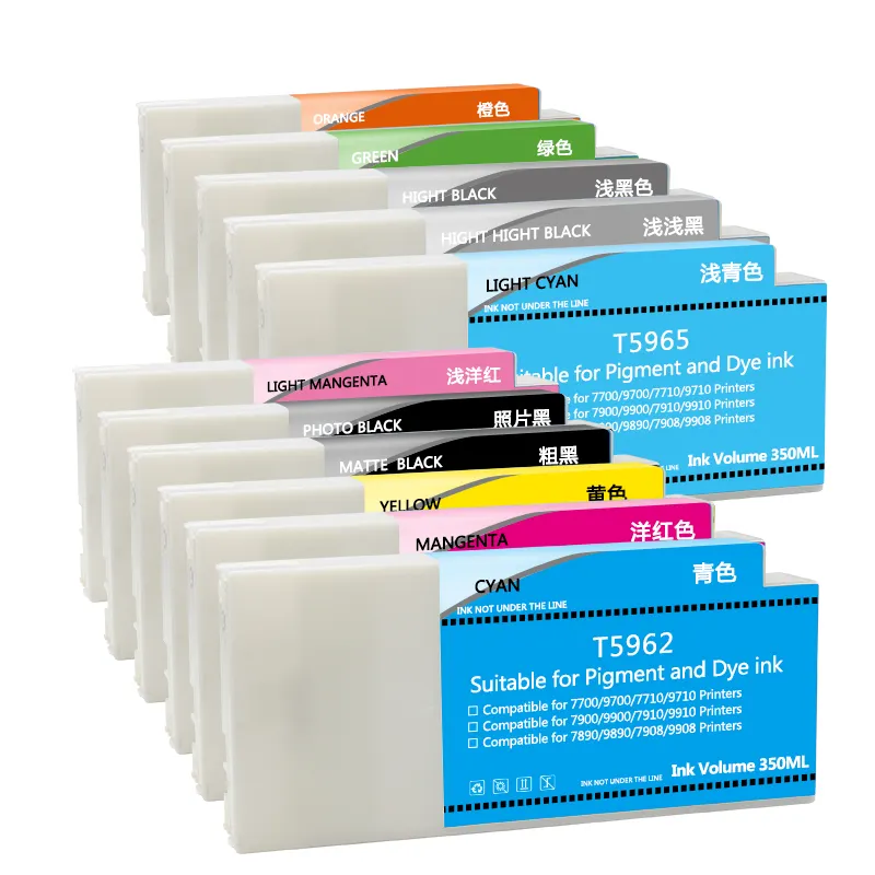 MWEI 350ML/PC 9 Colors T5961-T5969 T596A T596B Compatible Ink Cartridge For EPSON Stylus Pro 7890 9890 7908 9908 Printer
