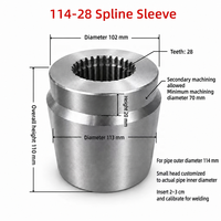 Manchon à cannelures à 28 dents, diamètre extérieur du tuyau 114 mm, compatible avec WAM et SICOMA