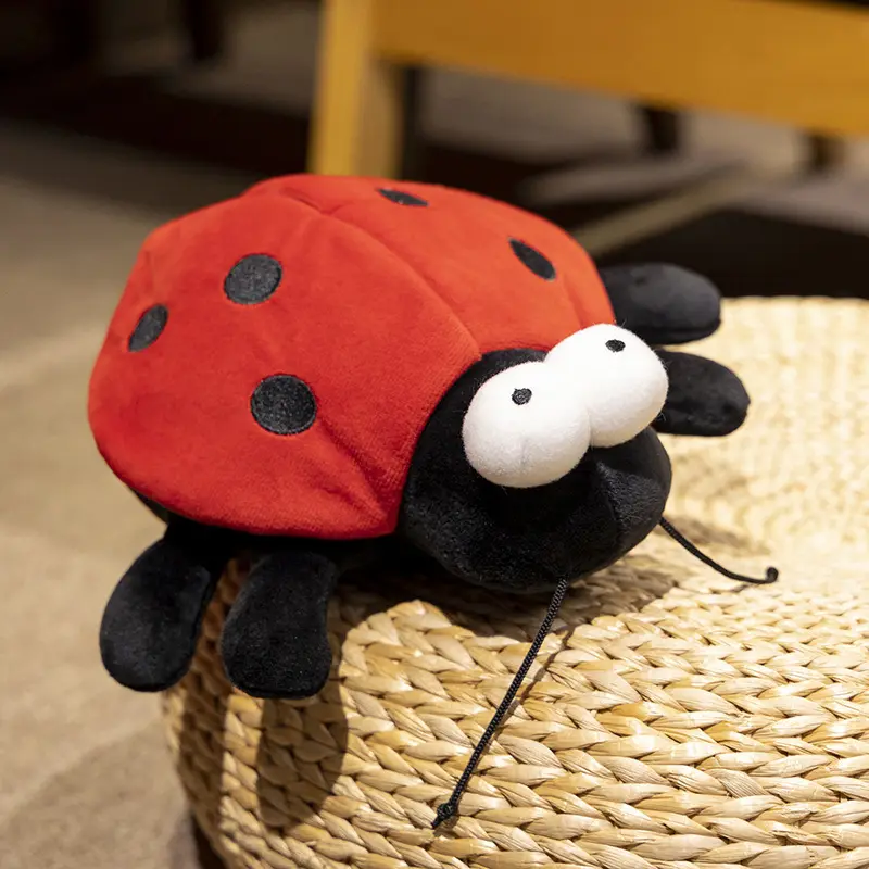 Simpatici morbidi grandi occhi simpatici cartoni animati insetti coccinella ape peluche peluche giocattoli per bambini regali