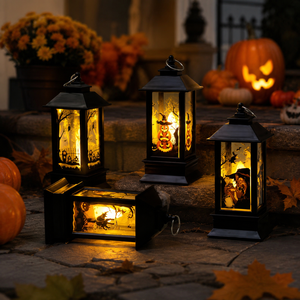 Lanterne LED décorative d'Halloween, alimentée par piles, pour la décoration de fêtes intérieures et extérieures, vente en gros OEM - Product Image 1