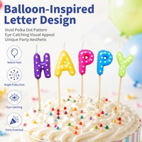 Einkaufsfertiges Kinder-Kuchenkerzen-Set im Ballon-Stil Bunte Gepunktete Buchstabenkerzen Spaßiges Geburtstagstorten-Deko-Kit