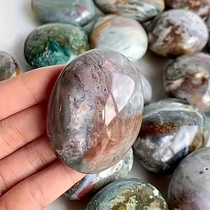 หินโอเชียนแจสเปอร์ทรงรีขัดเงาธรรมชาติสำหรับการบำบัดด้วยคริสตัล ขายส่ง เหมาะสำหรับตกแต่งบ้านอย่างมีเอกลักษณ์และเป็นของขวัญในวันหยุด - Product Image 3
