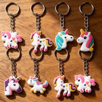 Porte-clés mousqueton en PVC personnalisé avec logo 2D/3D, idéal pour cadeaux d'anniversaire, échantillons, accessoires de sac, faveurs de fête en gros, thème licorne