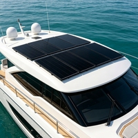 Panneaux solaires en verre trempé personnalisés 200W 24V 36V 48V, étanches IP68, entièrement noirs, modules PV rigides mono pour système solaire hors réseau