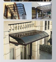 Auvent de garage en polycarbonate avec structure en aluminium, à commande manuelle, pour balcon, protection solaire et résistance à l'eau