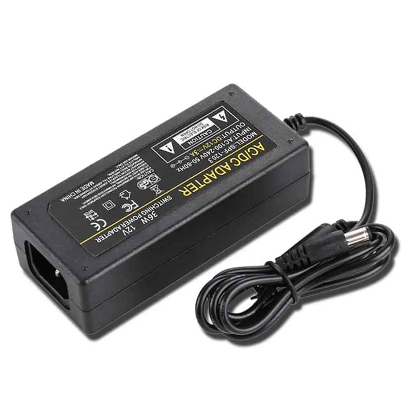 Adaptador de alimentação ac 100-240v a dc 24v, adaptador de alimentação de 12v 3a com 2 pinos e 3 pinos 36w