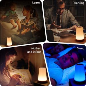 Portable RGB <b>Touch</b> USB Rechargeable Silicone Bedside <b>Lamp</b> Color-Changing Companion for Bedroom 13 Remote Operated - Product Image 4