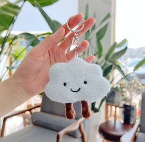 Broche nuage créative pendentif nuage cartoon belle épingle à cheveux nuage sac en <span class=keywords><strong>peluche</strong></span> accessoires poupée en tissu porte-clés - Product Image 3