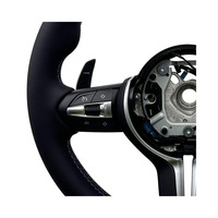 Volant en cuir aspect fibre de carbone pour les séries 3/4/5 M Sport, volant de course à fond plat, remplacement (M3/M5/X3/X4/X5)