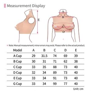 Placa de silicona de grado médico para el pecho, senos falsos realistas para travestis MTF, modelo corto, escote bajo, copa A-G/C - Product Image 6