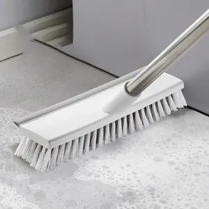DLL30 penggosok lantai bulu kaku penggosok mandi untuk kamar mandi dapur 2 in 1 sikat gosok lantai dengan pegangan panjang
