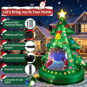 Inflatable Spruce <b>Christmas</b> Tree Oxford Material <b>Christmas</b> Decoration LED Giant <b>Christmas</b> Tree Inflatable With <b>Projection</b> - Product Image 5