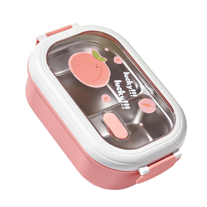Lonchera de Acero Inoxidable 304 de 2 Compartimentos para Estudiantes y Niños, Lonchera Portátil a Prueba de Fugas con Cuchara y Logotipo Personalizado - Product Image 3