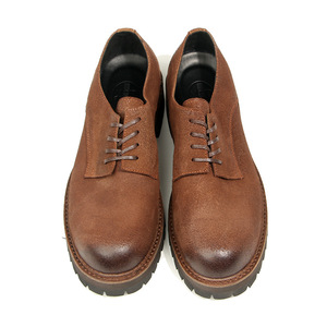 Chaussures en cuir épaisses à bout rond et semelle épaisse, style rétro pour homme, en daim marron, style automne, tailles 38-44 - Product Image 2