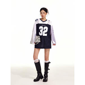 Maglia t-Shirt per donna moda Sport calcio calcio Baseball Street Wear da donna maglia oversize Top maglia da donna - Product Image 4