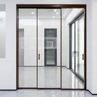 Puerta Corredera de Aluminio Aislada para Terraza de Villa con Rotura de Puente Térmico, Ventanas de Doble Acristalamiento, Impermeable, Estilo Moderno.
