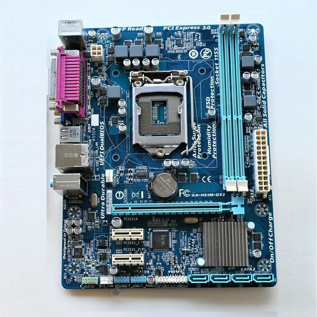 GA-H61M-DS2 UEFI H61M-DS2 H61 Socket LGA 1155 DDR3 16G REV 2.2 Desktop Motherboard High Quality Fast Ship