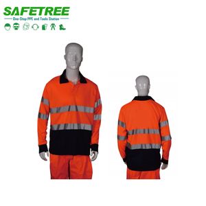 Camiseta de Seguridad de Alta Visibilidad con Mangas Largas Reflectantes EN ISO 20471 ANSI 107, 100% Poliéster Puro - Product Image 1