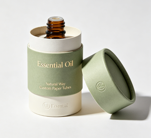 Custom Eco-friendly Round Paper Tube Box with Clear <b>Window</b> Lid Green Color Gold <b>Foil</b> Printing for Gift Packaging - Product Image 1
